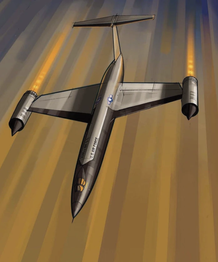 Ilustracin del proyecto, secreto en aquel tiempo, Lockheed CL-400, con capacidad de volar a Mach 2,5 a alta altitud, de cara a reconocimiento areo sobre territorio enemigo.